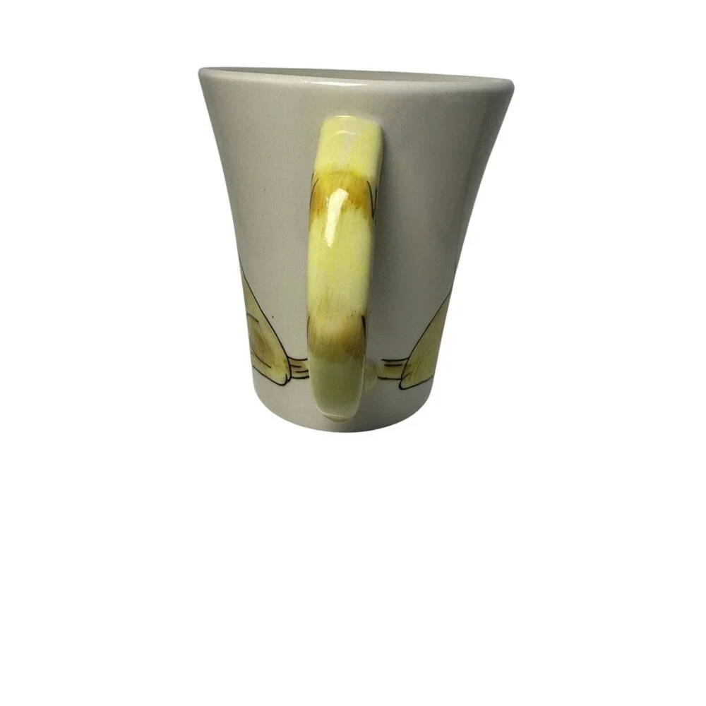 Pier 1 Stoneware Coffee Mug Cup W/ Tail Handle Yellow Lab Golden Retriever 16 oz